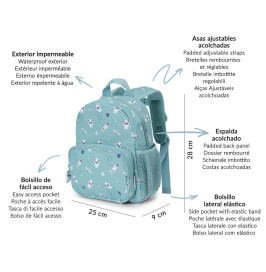 Mochila Infantil Pandas in Space  de Tutete