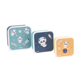 3 Cajas Almuerzo Pandas in Space Birds