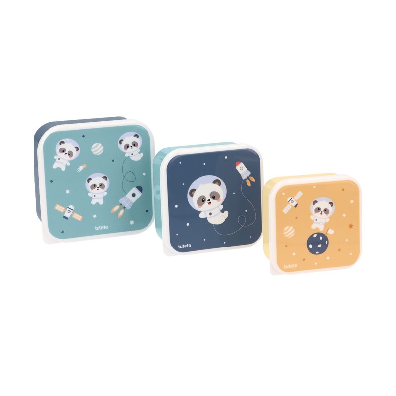 3 Cajas Almuerzo Pandas in Space Tutete