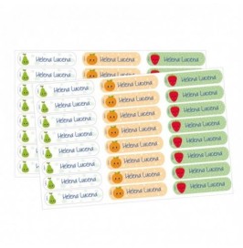 Etiqueta Textil Personalizable Modelo Frutas| 48 Uds.