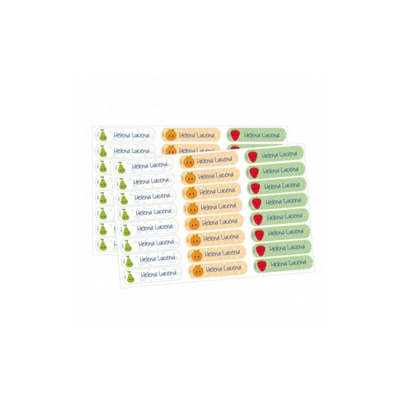 Etiqueta Textil Personalizable Modelo Frutas