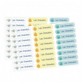 Etiqueta Textil Personalizable Modelo Fiesta| 48 Uds.