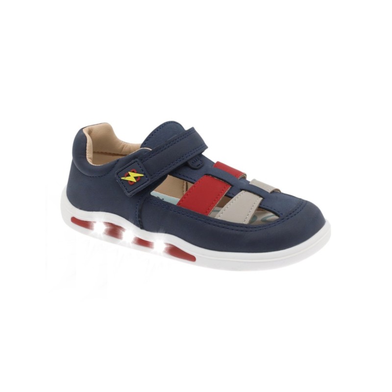 Zapatillas Abiertas Barefoot con Luces LED Azul Marino Beppi