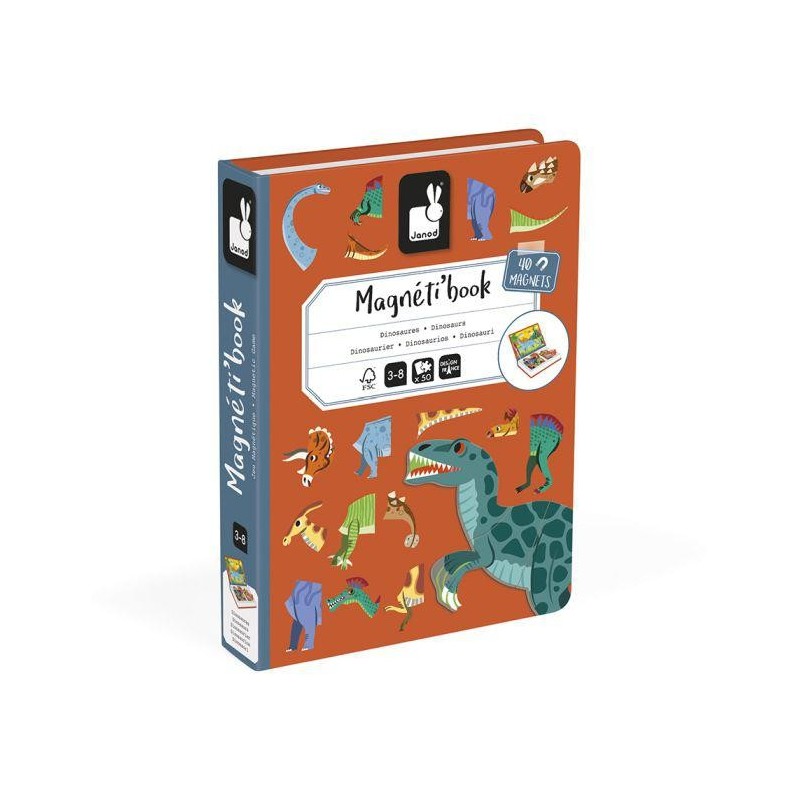 Juego Magnético Dinosaurios – 40 Imanes y 10 Cartas de Janod Juego Magnético Dinosaurios – 40 Imanes y 10 Cartas de Janod