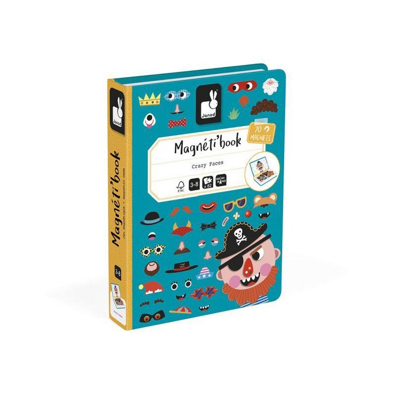 Juego Magnético Caras Locas Chicos – 40 Imanes y 10 Cartas de Janod Juego Magnético Caras Locas Chicos – 40 Imanes y 10 Cartas de Janod