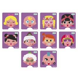 Juego Magnético Caras Locas Chicas Janod | 70 Imanes