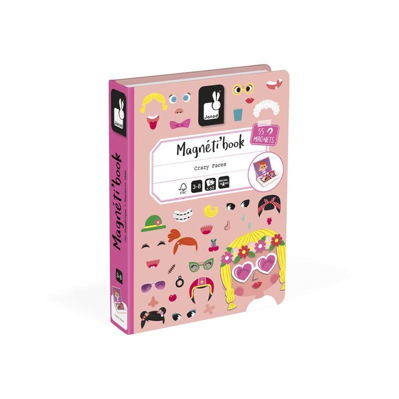 Juego Magnético Caras Locas Chicas – 40 Imanes y 10 Cartas de Janod Juego Magnético Caras Locas Chicas – 40 Imanes y 10 Cartas de Janod