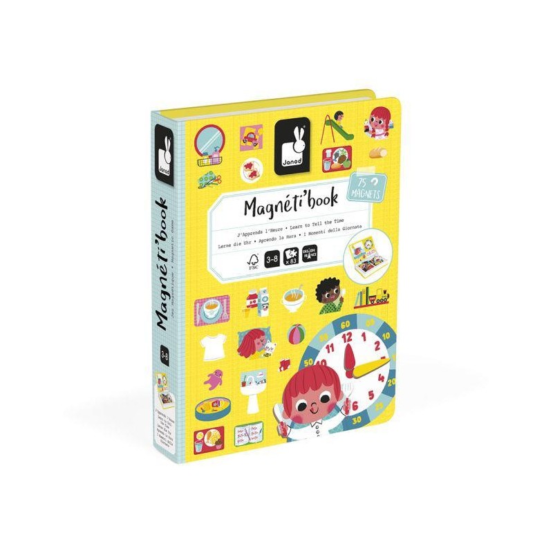 Juego Magnético Aprendo La Hora – 75 Imanes y 8 Cartas de Janod Juego Magnético Aprendo La Hora – 75 Imanes y 8 Cartas de Janod