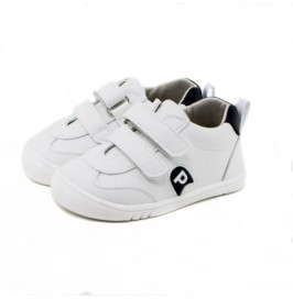 Zapatillas Blancas  Azules Infantiles con Velcro | Calzado Niño