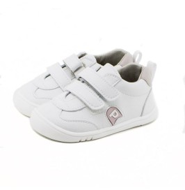 Zapatillas Blancas  Rosa Infantiles con Velcro | Calzado Niño