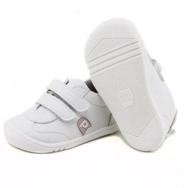 Zapatillas Blancas  Rosa Infantiles con Velcro | Calzado Niño
