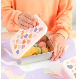 Caja Almuerzo Acero Infantil Corazones | 900 ml
