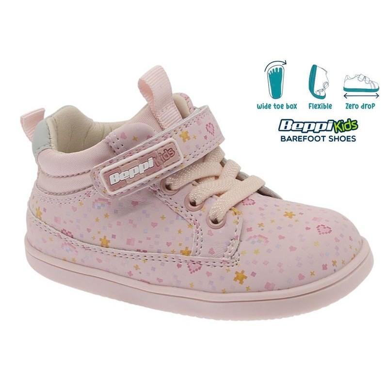 Bota Barefoot Infantil Rosa Estampada Beppi
