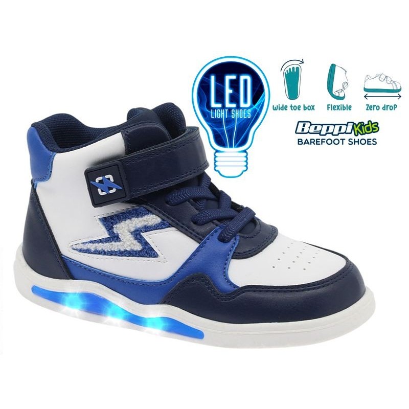 Zapatilla Barefoot Infantil LED Beppi Azul Marino