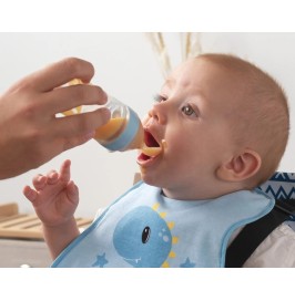 Cuchara alimentadora para bebés azul claro kiokids