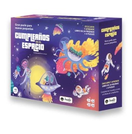 Cumpleaños en el espacio | Libro y puzles | Má o Pá