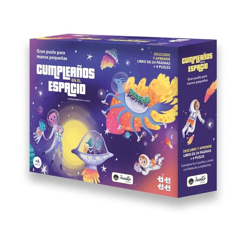 Cumpleaños en el espacio Libro y 4 puzzles de Manolito Books Cumpleaños en el espacio Libro y 4 puzzles de Manolito Books