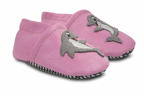 BABUCHAS PIEL BAR3FOOT ROSA - Imagen 3