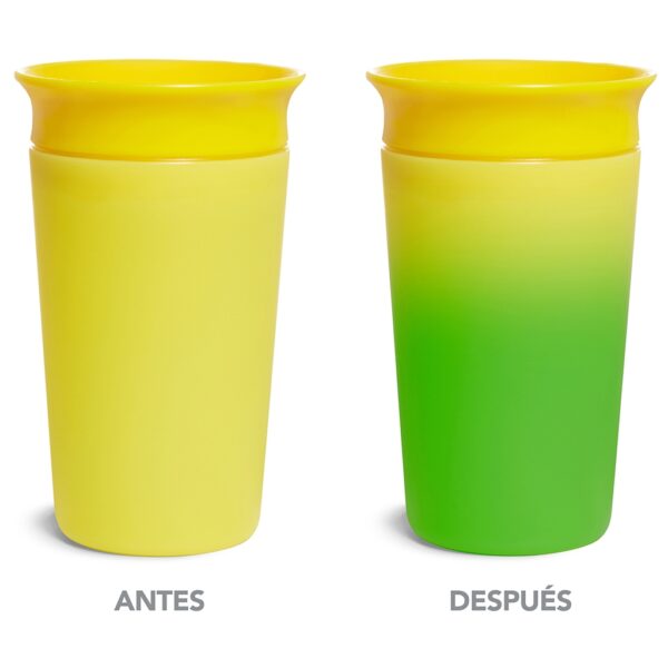 Vaso antigoteo Miracle 360º termosensible 265ml  Amarillo de Munchkin - Imagen 2