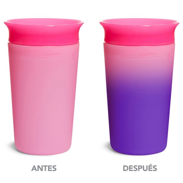 Vaso antigoteo Miracle 360º termosensible 265ml Rosa de Munchkin - Imagen 2