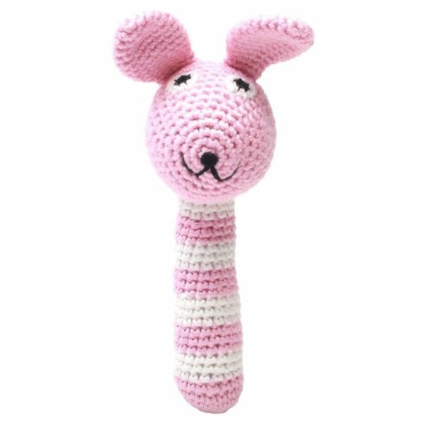 Sonajero bambú CONEJO ROSA