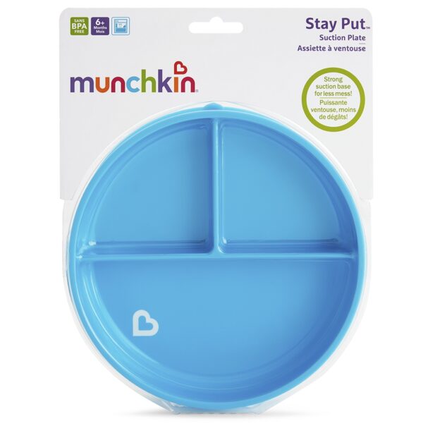 Plato con compartimentos y ventosa Stay Put (1 ud.) - Azul