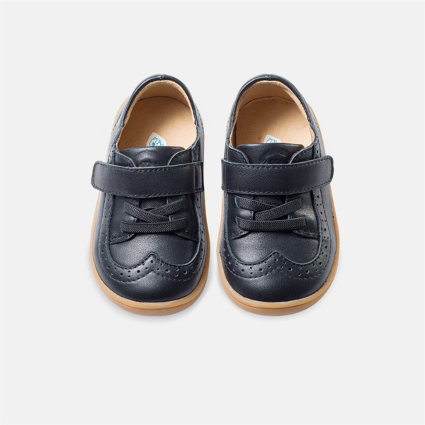 Zapatos Arreglados Respetuosos Bebé Negros Piel Littlebluelamb - Imagen 2