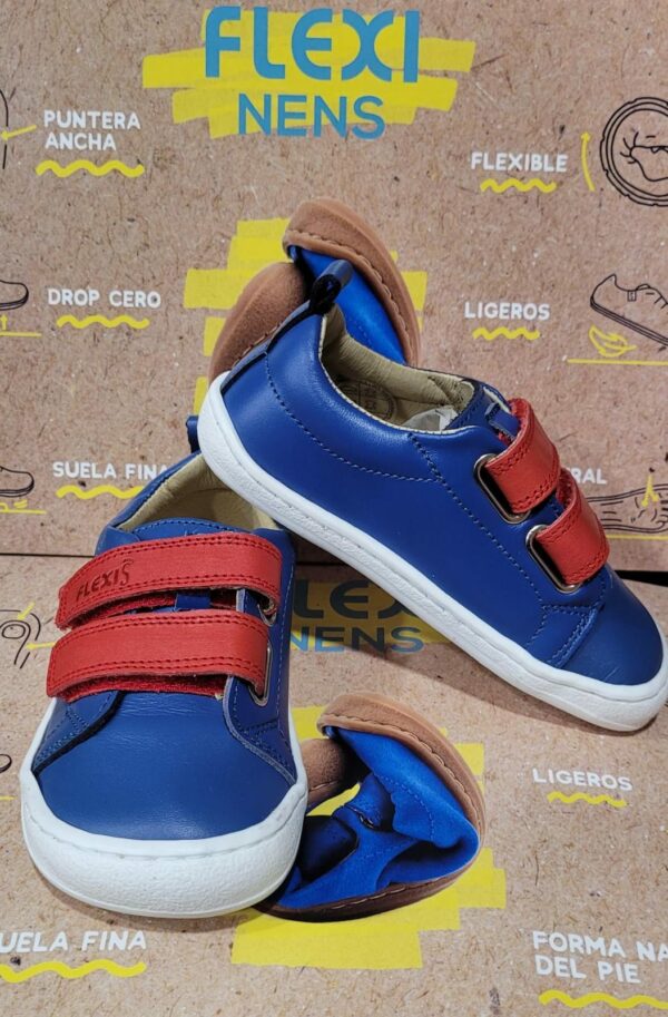 Deportivas de piel Azul -Rojo de FlexiNens