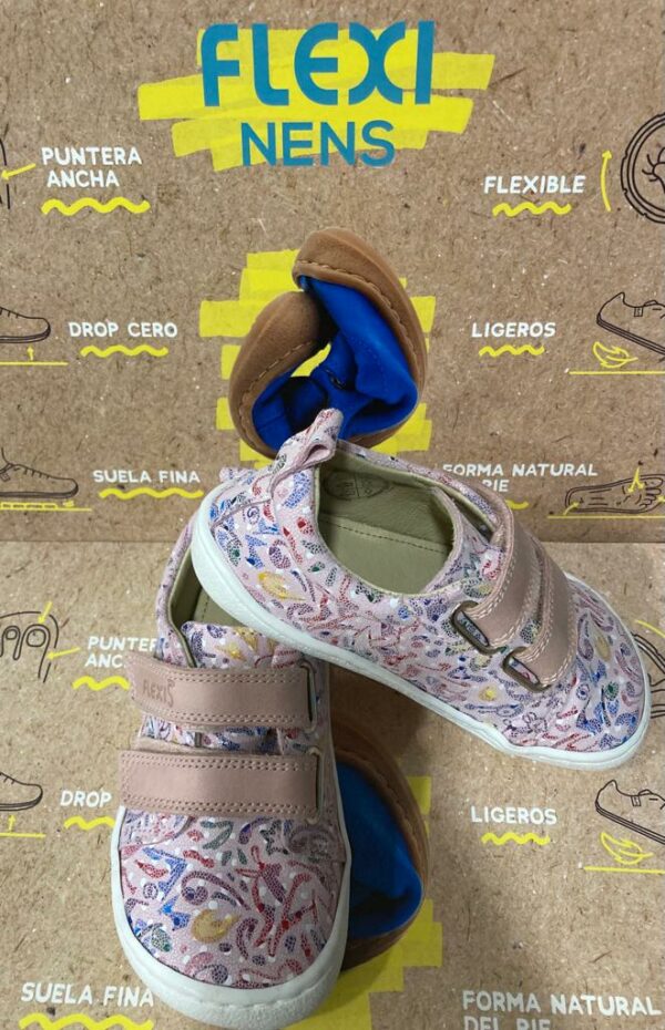 Deportivas de piel Sandy Rosa con Contrafuerte de Flexinens