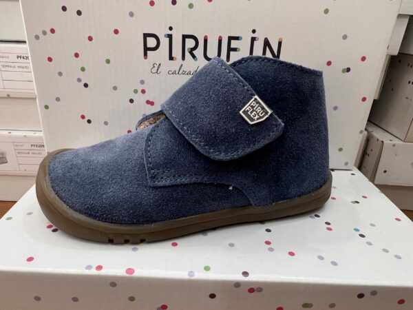 Zapato Piel Serraje Azul Piruflex