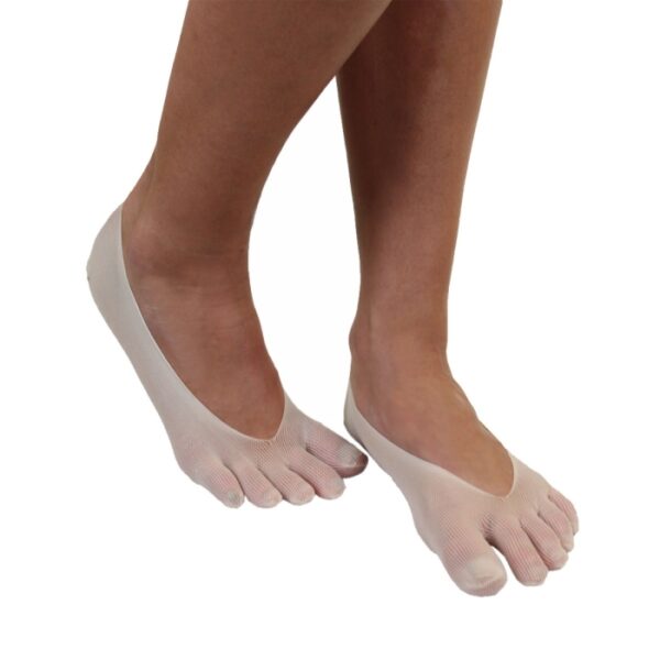 Calcetines invisibles 5 Dedos de nylon Beige de ToeToe - Imagen 4