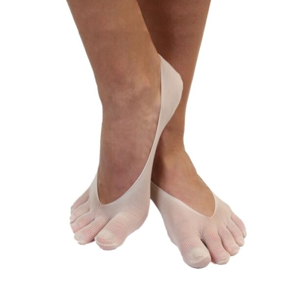 Calcetines invisibles 5 Dedos de nylon Beige de ToeToe