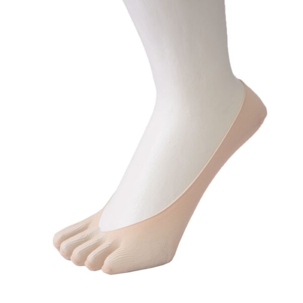Calcetines invisibles 5 Dedos de nylon Beige de ToeToe - Imagen 2