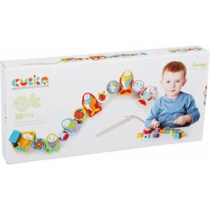 Juego de Enhebrar Peces de Madera de Cubika
