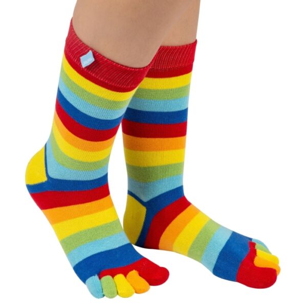 Calcetín 5 Dedos Essential Mid Calf Stripy Rainbow de ToeToe (35-46)