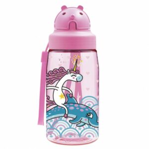 Botella UNICORNIO de tritan 450 ml con pajita de Laken