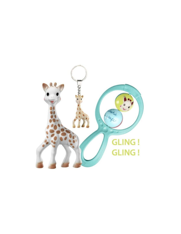 Set regalo Sophie la girafe (mordedor + Sonajero + llavero) - Imagen 2