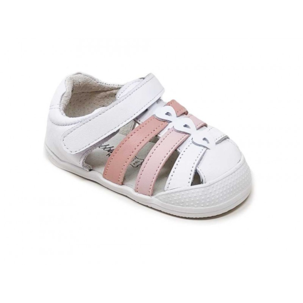 Sandalias rosas respetuosas para pies anchos de Bubble Kids