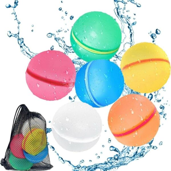 SOPPYCID Globos de agua reutilizables TRANSLUCIDOS (6 uds + malla)