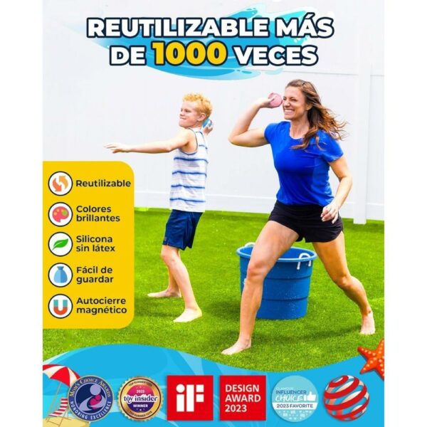 SOPPYCID Globos de agua reutilizables OPACOS (6 uds + malla) - Imagen 3