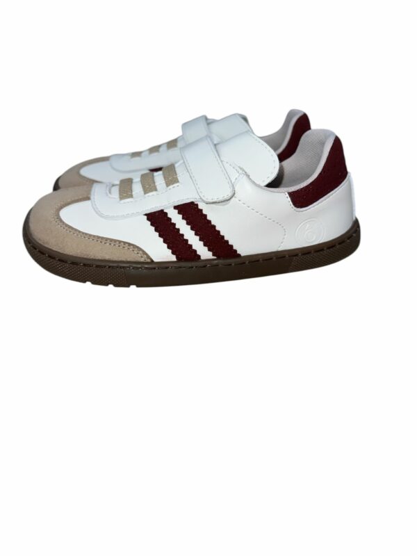 Deportivas Samba Respetuosa Niños Velcro Blanca y Burdeos Coqueflex - Imagen 3