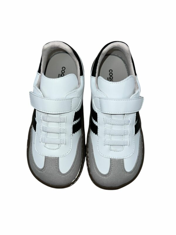 Deportivas Samba Respetuosa Niños con Velcro blancas y negras Coqueflex - Imagen 3