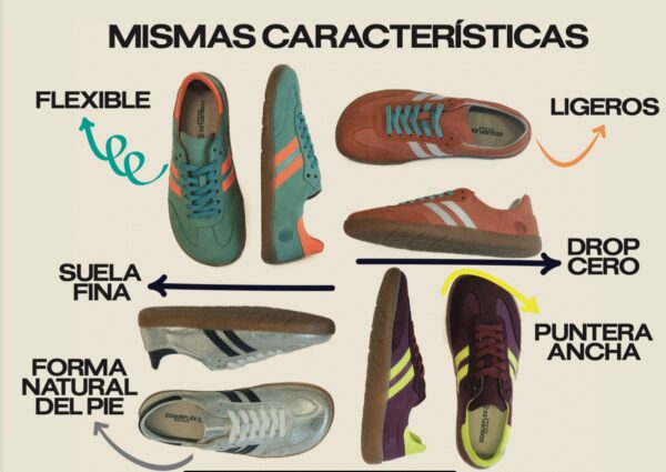Deportivas PLATA NAVY Samba Respetuosas Adultos Coqueflex - Imagen 3