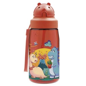 Botella DINOS LOVE de tritan 450 ml con pajita de Laken