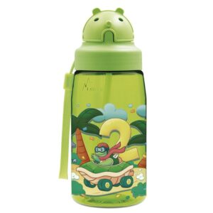Botella FUNNY CARS de tritan 450 ml con pajita de Laken