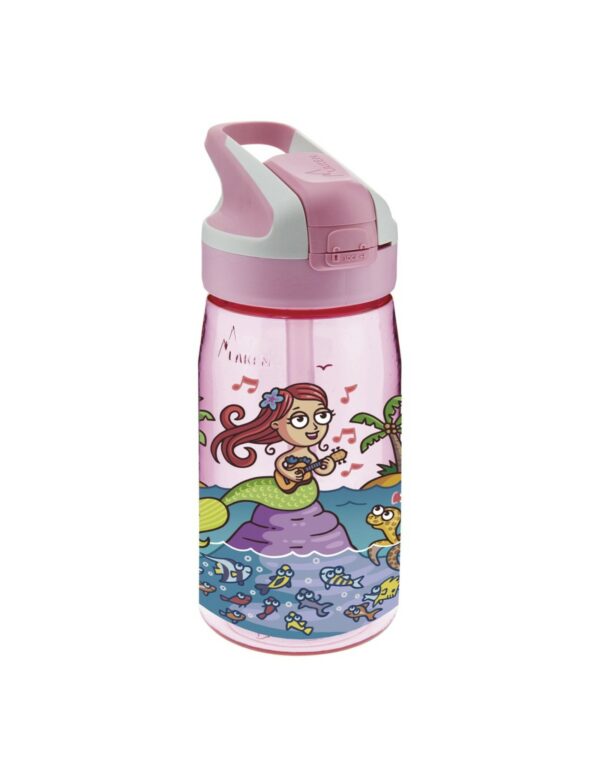 Botella SIRENITA UKELELE de Tritan 450 ml con Tapón Summit de Laken