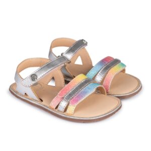 Sandalias barefoot Amalfi plata arcoíris de Chetto