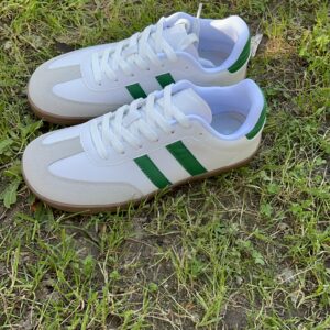 Deportivas respetuosas Samba blancas con detalle en verde de adultos