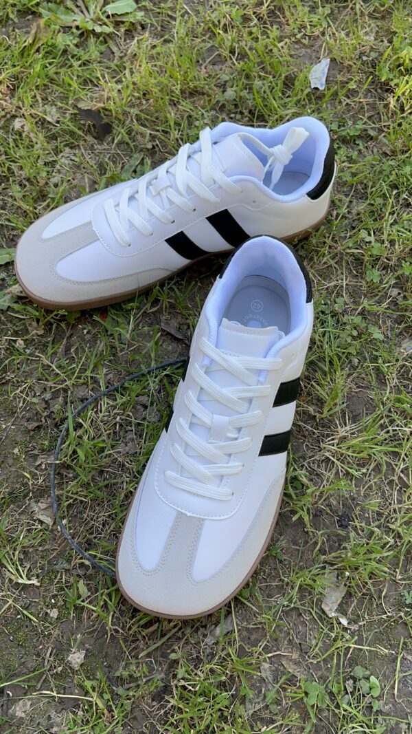 Deportivas respetuosas Samba blancas con detalle negro de adultos - Imagen 3