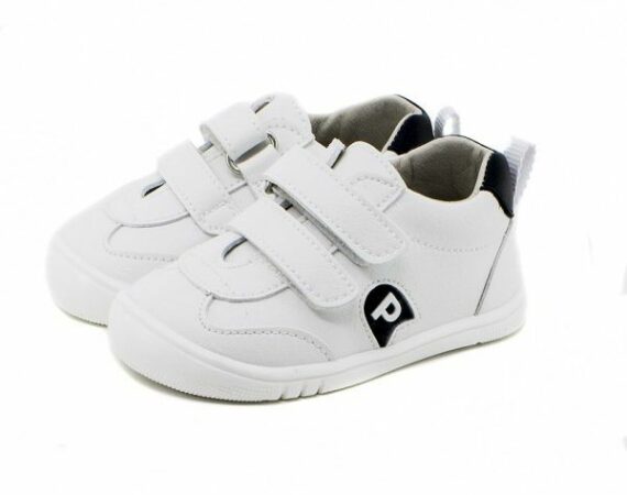 zapatillas deportivas piruflex respetuosas en blancas y azul marino